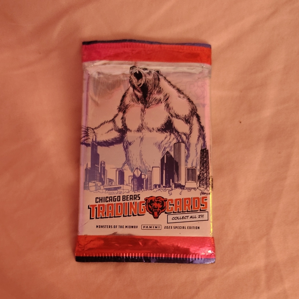 Panini Chicago Bears Trading Cards Pack with Red and Blue Accents